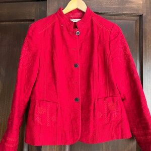 Coldwater Creek Red Linen Jacket - Sz 12